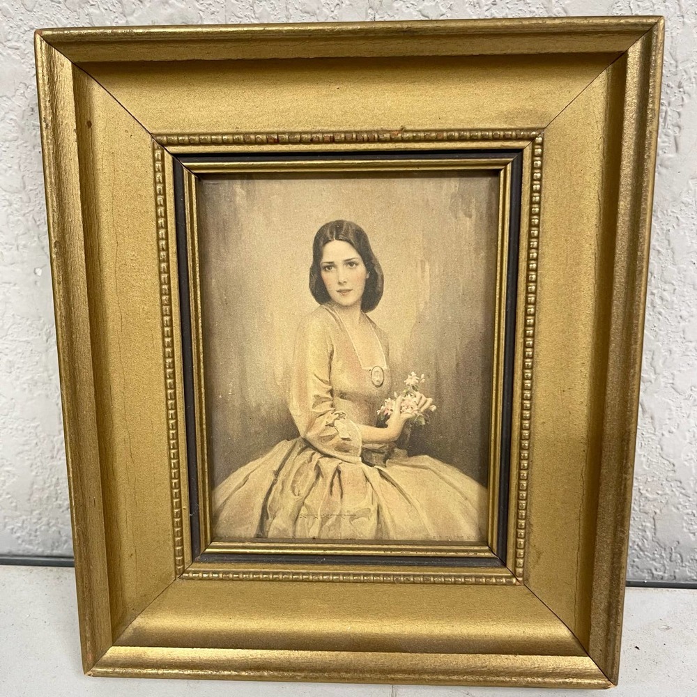 vintage Charles Bosseron Chambers portrait of Virginia Bella framed print BLHN